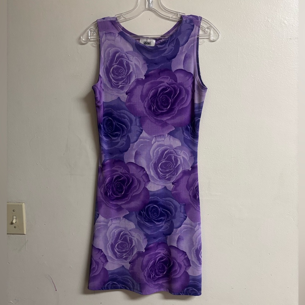 Elegant Purple Floral‎ Dress - Picture 6 of 6